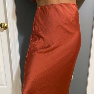 Satin Midi Skirt